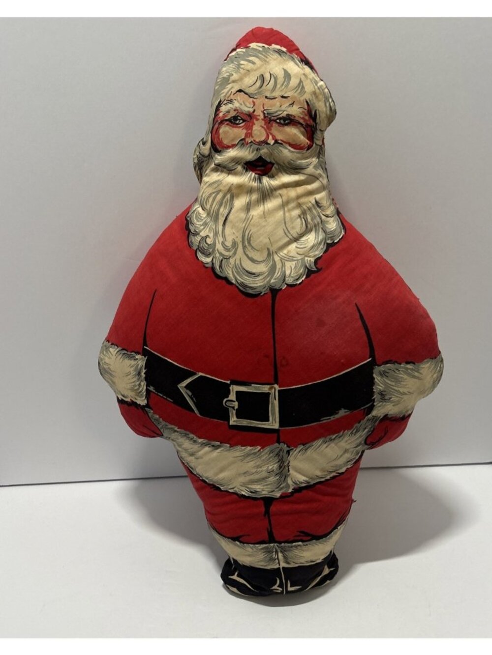 Vintage Christmas Mid-Century Collectible Plush Santa Claus Doll Pillow 18"